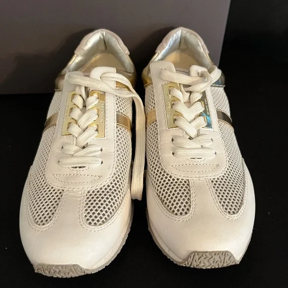 Michael Kors White and Gold Athletic Shoes - Picture 10 of 12
